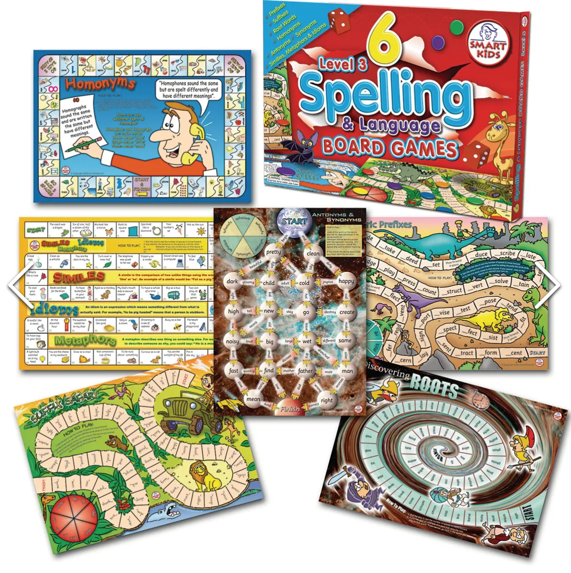6 Spelling and Language Board Games Level 3