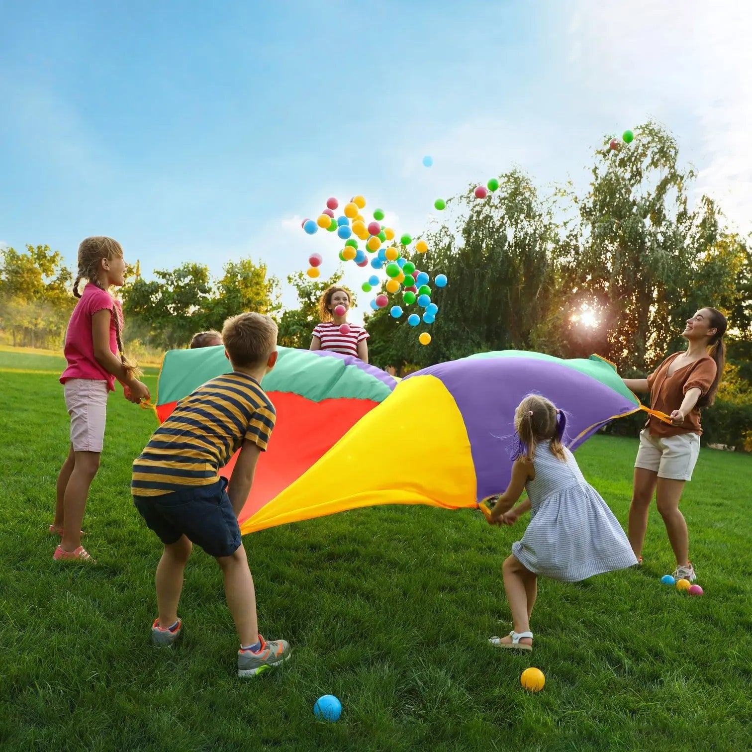6ft Parachute Play Tent Kids Game with 8 Handles | The Dyslexia Shop