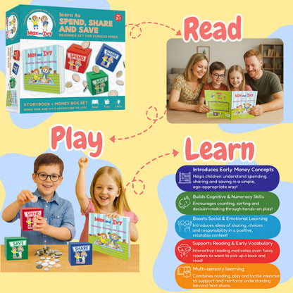 Max and Ivy Learn to Spend, Share and Save – Financial Literacy Story Set
