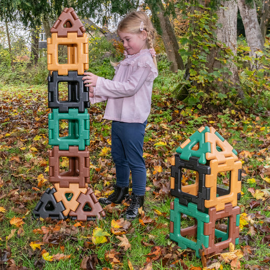 Giant Polydron Set Natural Colours - Large Construction for Indoor and Outdoor