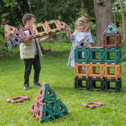 Giant Polydron Class Set Natural Colours - Large Construction for Indoor and Outdoor