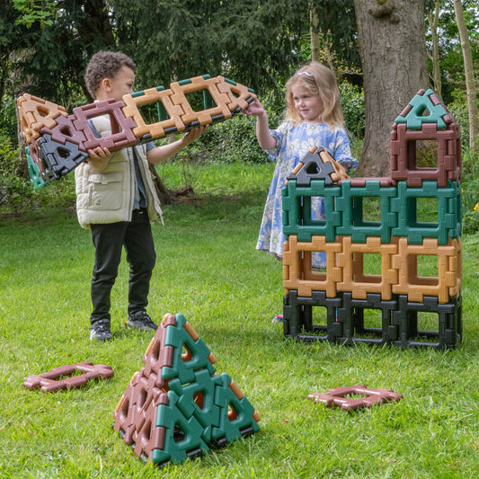 Giant Polydron Class Set Natural Colours - Large Construction for Indoor and Outdoor
