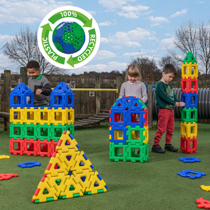 Giant Polydron Super Value Set Recycled Plastic -- Sustainable Large-Scale SEND Geometry Resource