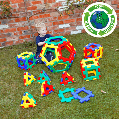 Giant Polydron Platonic Solids Set Recycled Plastic -- Hands-On 3D Geometry