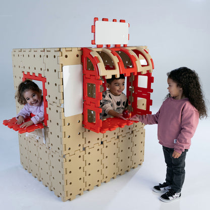 Giant Polydron Build-A-Shop - 83-Piece Role Play Construction Set