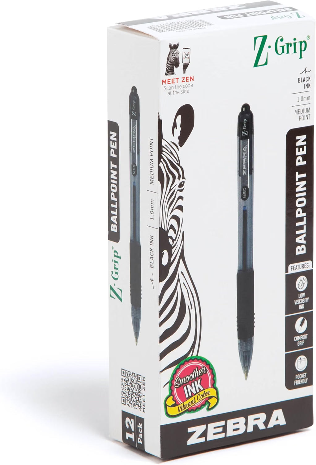 Zebra Pen Z-Grip Retractable Ballpoint Pen - Pack of 12