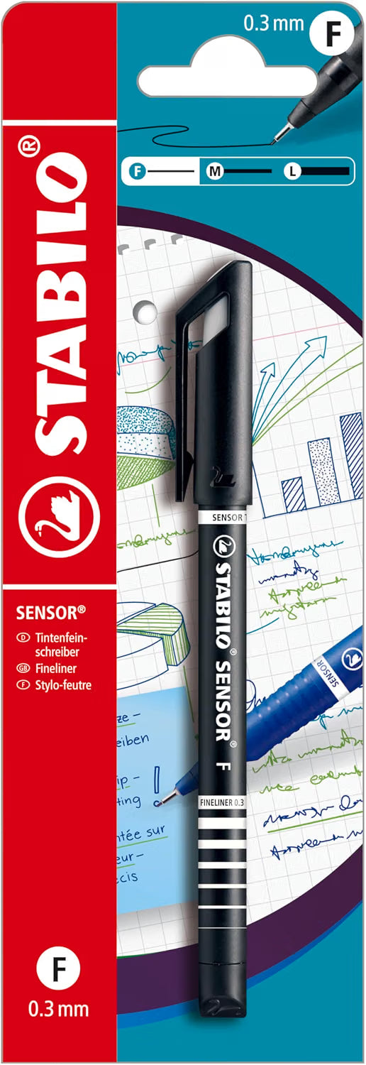STABILO SENSOR fine 0.3mm - Fineliner with Cushioned F-Tip