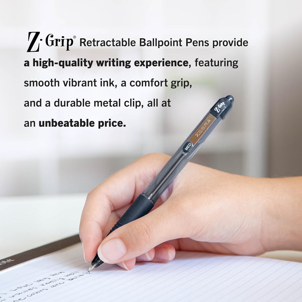 Zebra Pen Z-Grip Retractable Ballpoint Pen - Pack of 8
