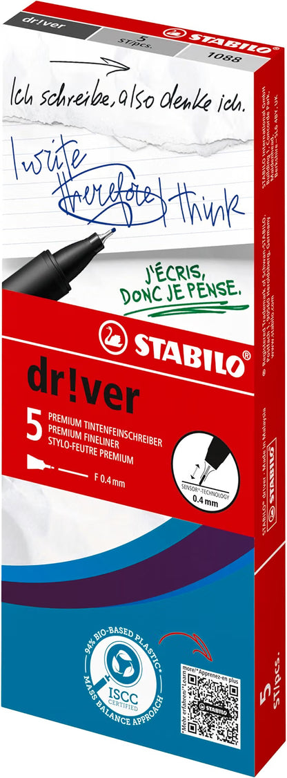 STABILO dr!ver Premium Fineliner Pen 0.4mm/0.8mm