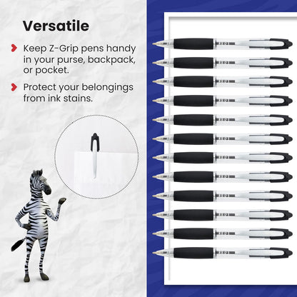 Zebra Z-Grip MAX Ballpoint Pens - Pack of 12