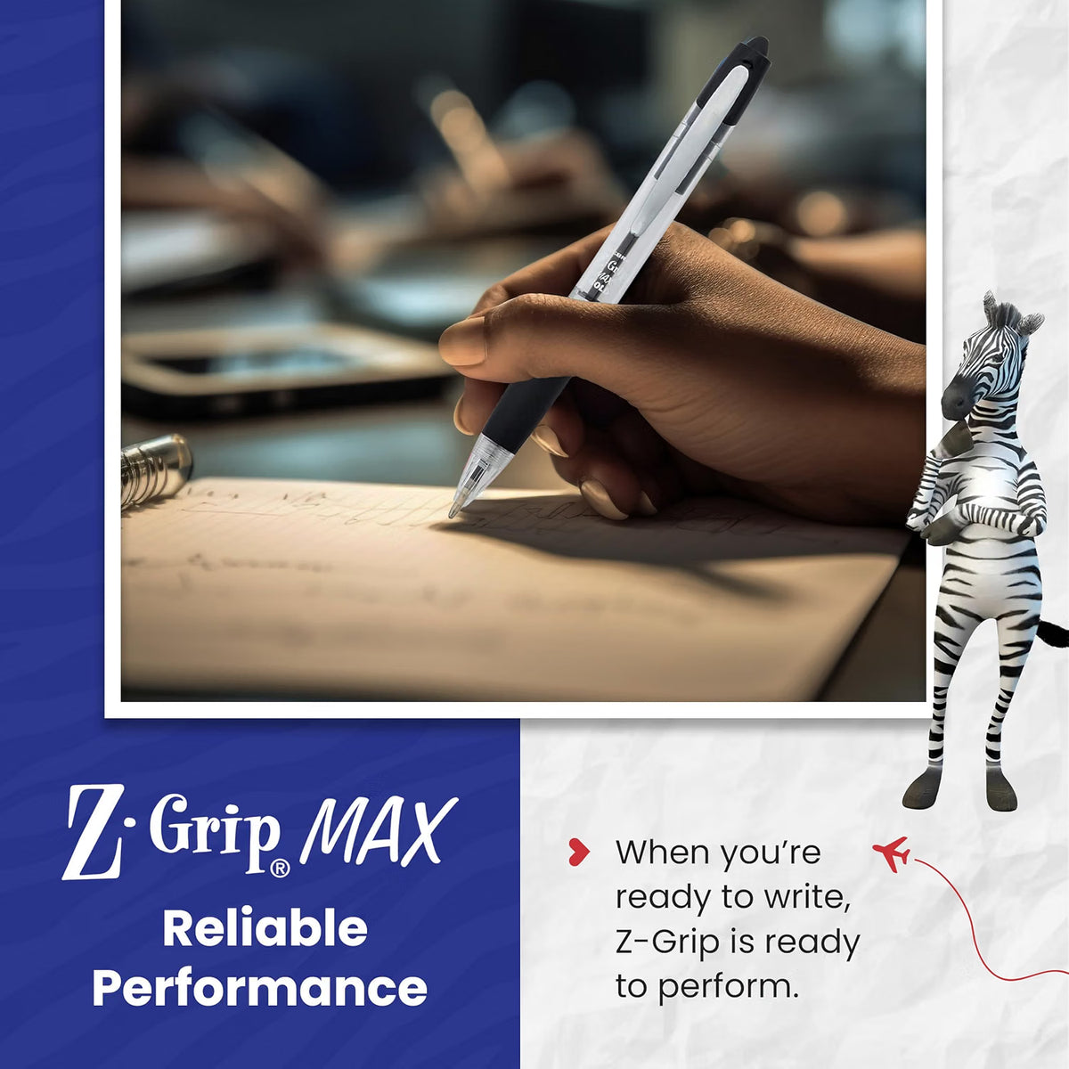 Zebra Z-Grip MAX Ballpoint Pens - Pack of 12