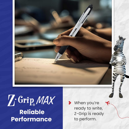 Zebra Z-Grip MAX Ballpoint Pens - Pack of 12