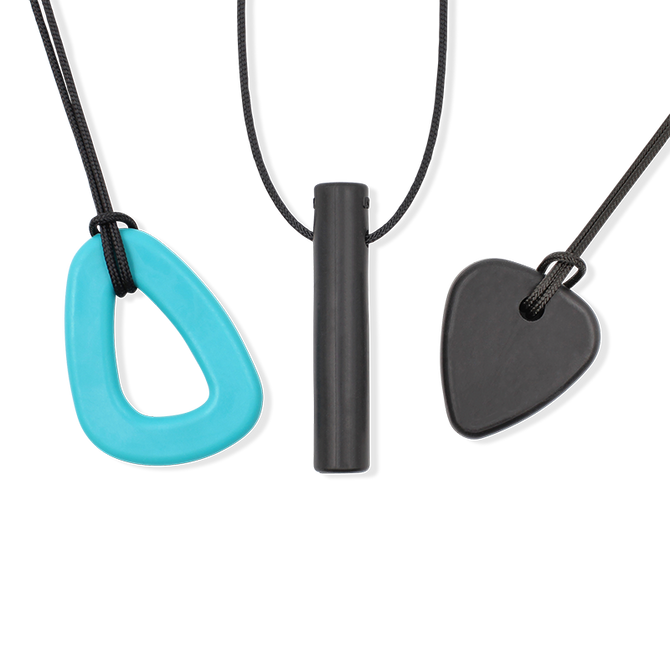 ARK Nail Biting Chew Pack – 3 Thin Chew Necklaces, Variety Set