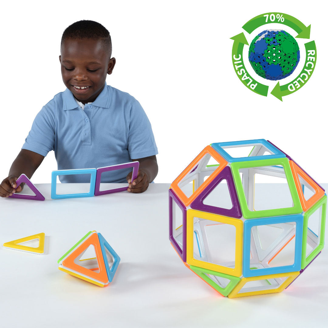 MegaMag Polydron Set - 36-Piece Large Magnetic Shape Kit
