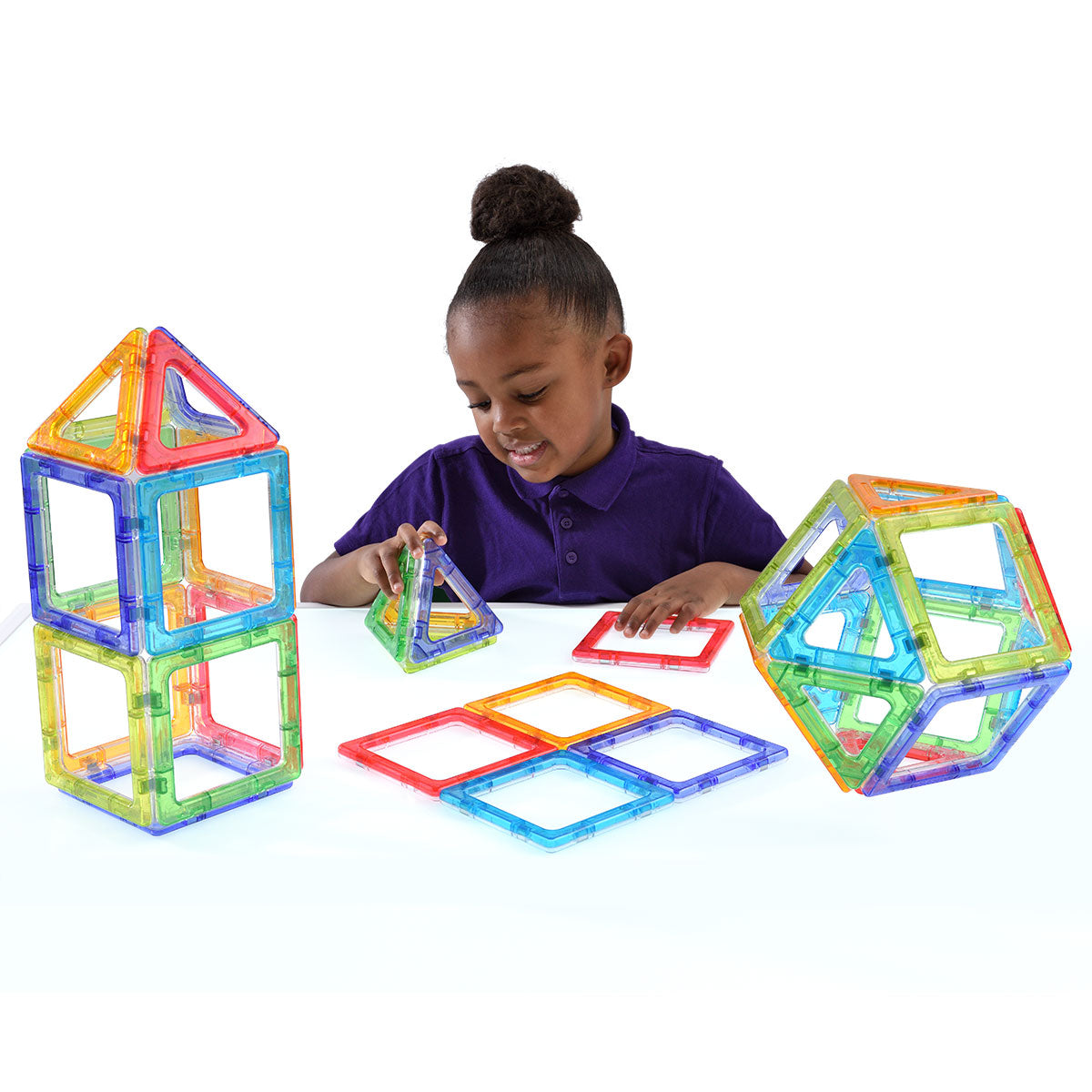 Crystal MegaMag Polydron Set - 36-Piece Magnetic Shape Kit
