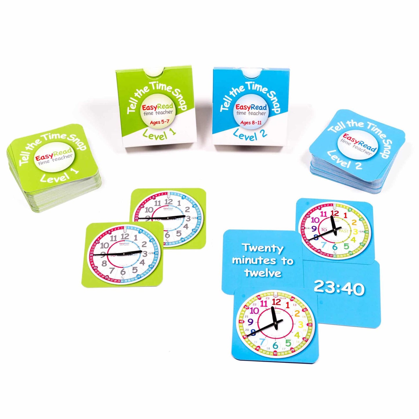 EasyRead Tell the Time Card Games Level 1 & 2