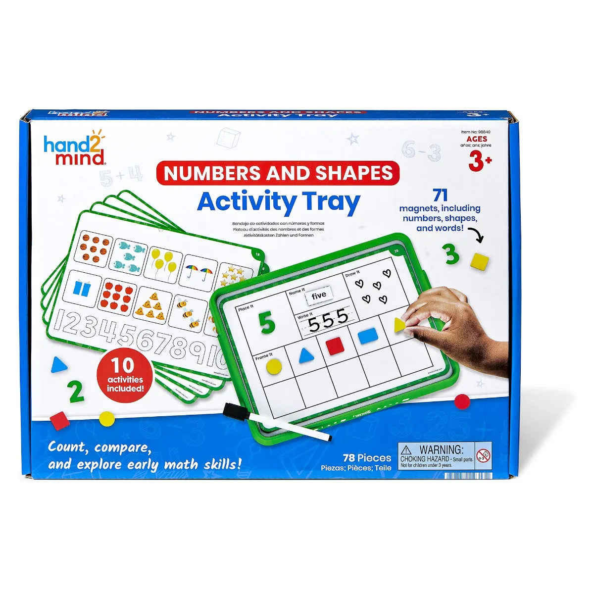 Numbers and Shapes Math Activity Tray