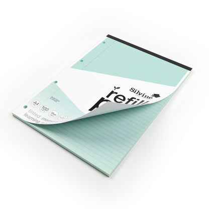 Silvine A4 Tinted Paper Dyslexia Refill Pad - Lined with Margin