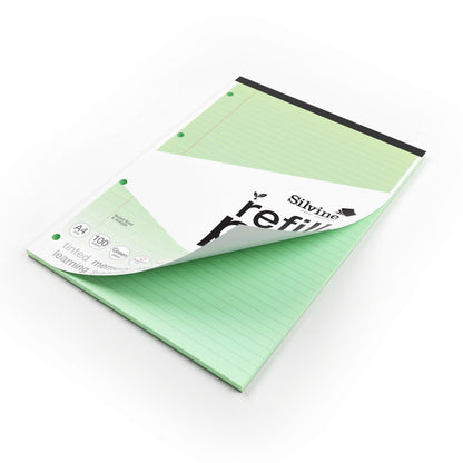 Silvine A4 Tinted Paper Dyslexia Refill Pad - Lined with Margin