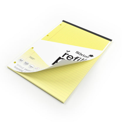 Silvine A4 Tinted Paper Dyslexia Refill Pad - Lined with Margin