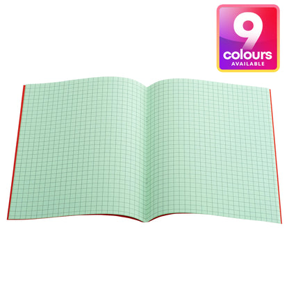A5 (9" x 7") - 7mm Squared Tinted Paper - Exercise Book (Red Cover) | The Dyslexia Shop