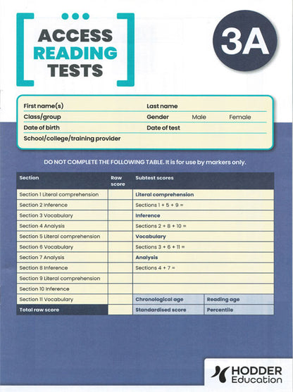 Access Reading Test (ART) pack of 10