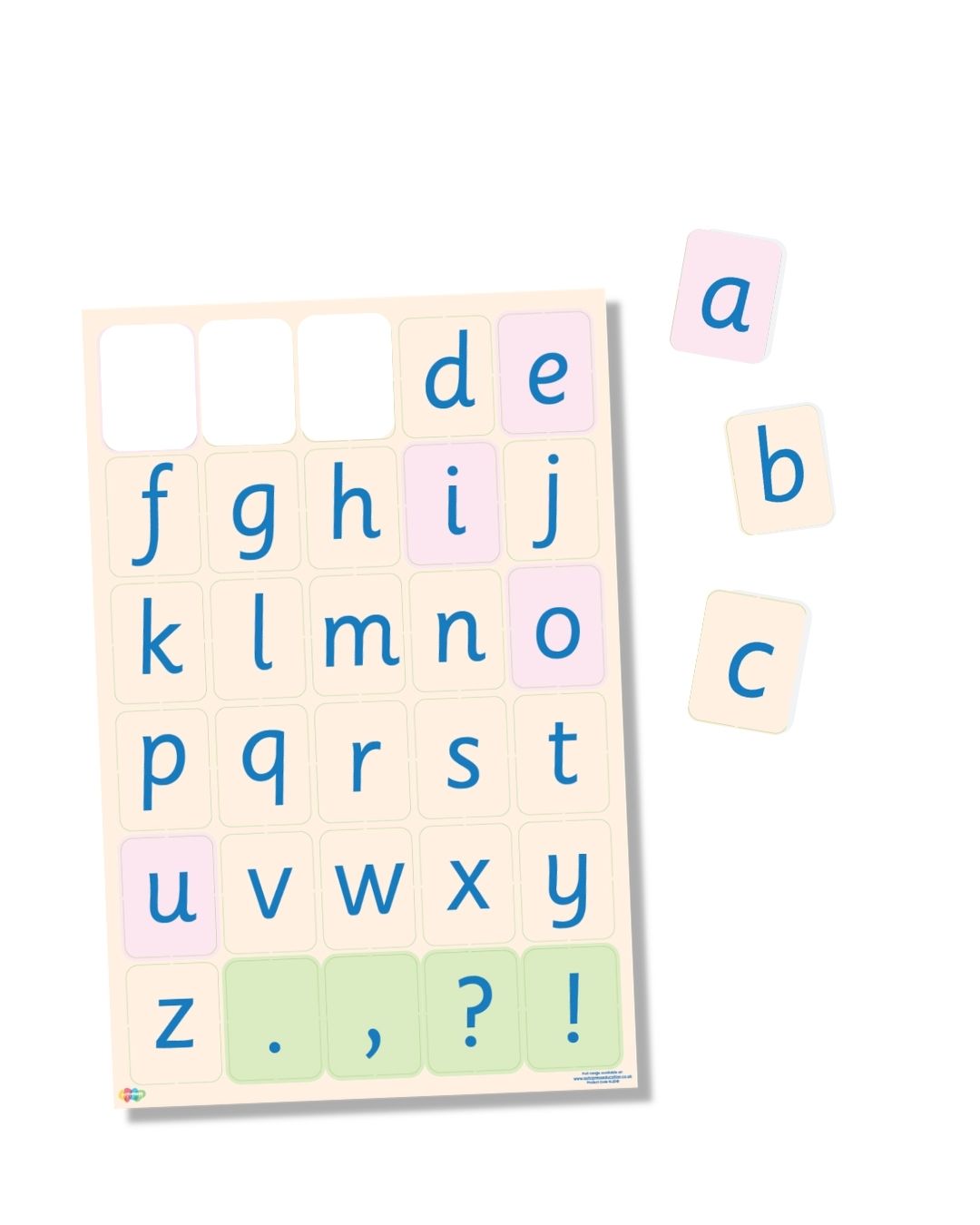Alphabet Card Set - Neutral, a to z letter and punctuation cards