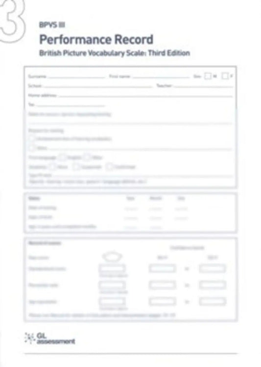 BPV53-G BPVSF3 - British Picture 1
Vocabulary Scale 3RO Edition Forms
(10 pack) | The Dyslexia Shop