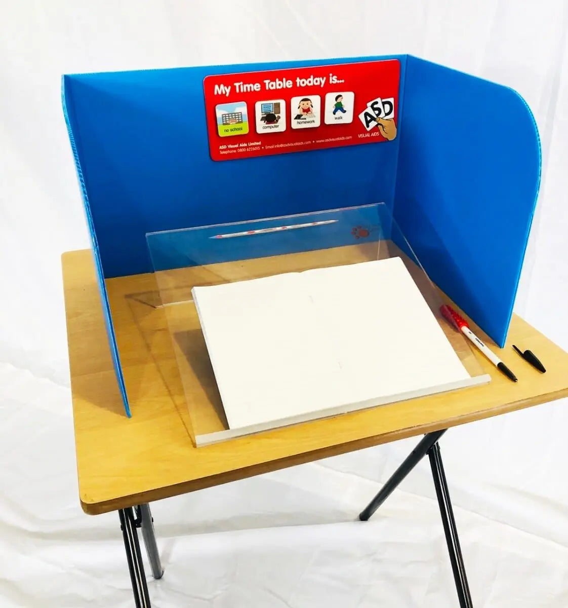 Blue Pop up Desk Screen - Single | The Dyslexia Shop