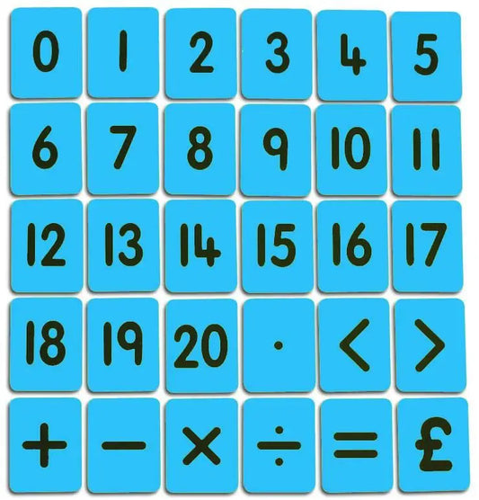 CHILD’S 0-20 NUMBER AND FUNCTIONS CARD SET – BLUE | The Dyslexia Shop
