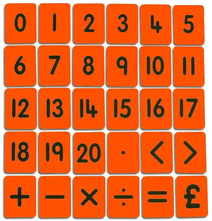 CHILD’S 0-20 NUMBER FUNCTIONS CARD SET – ORANGE | The Dyslexia Shop