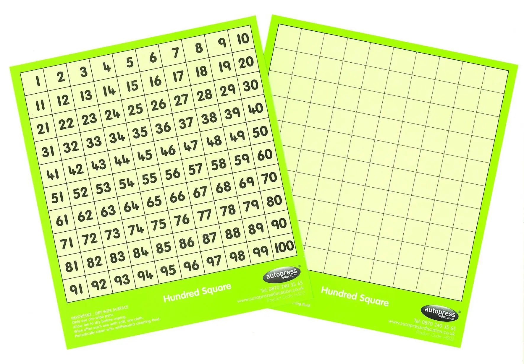 Child’s Hundred Square (Medium) | The Dyslexia Shop