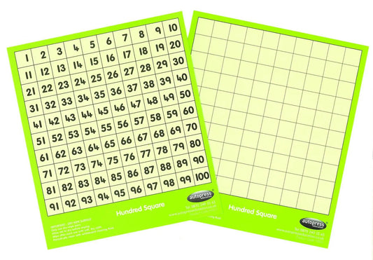 Child’s Hundred Square (Medium) | The Dyslexia Shop