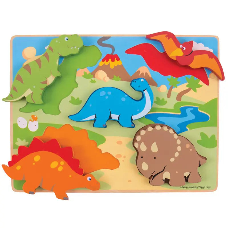 Chunky Lift Out Puzzle - Dinosaurs | The Dyslexia Shop