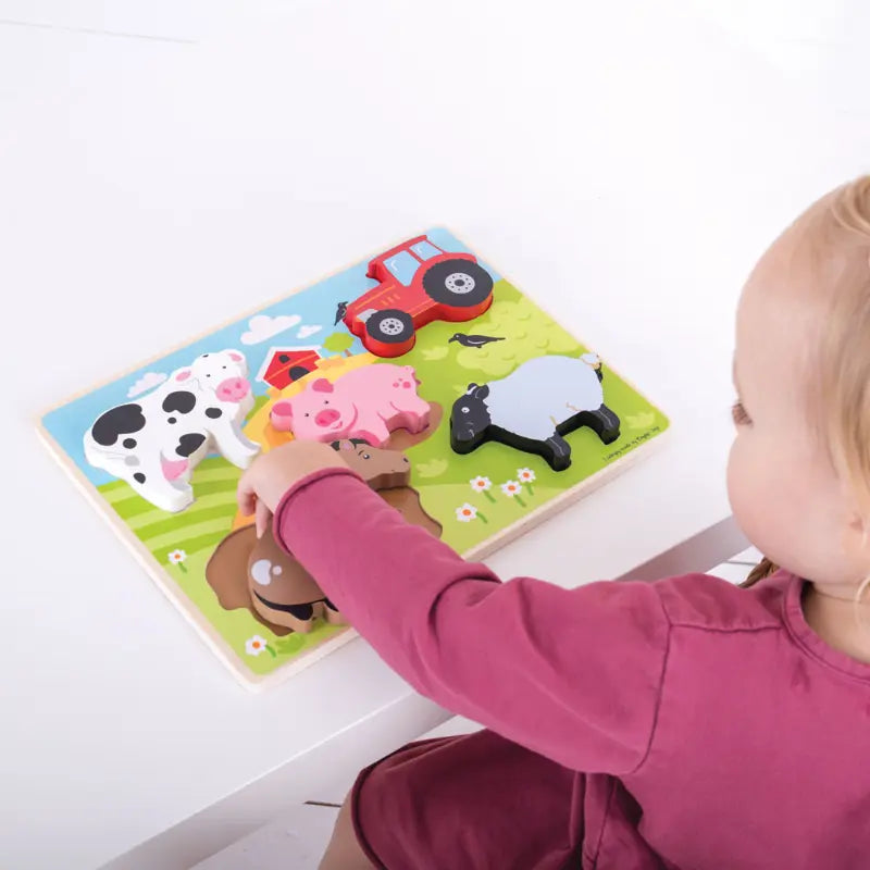 Chunky Lift Out Puzzle - Farm | The Dyslexia Shop