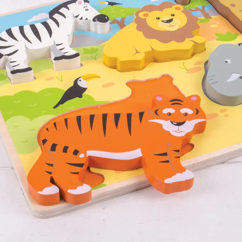 Chunky Lift Out Puzzle - Safari | The Dyslexia Shop