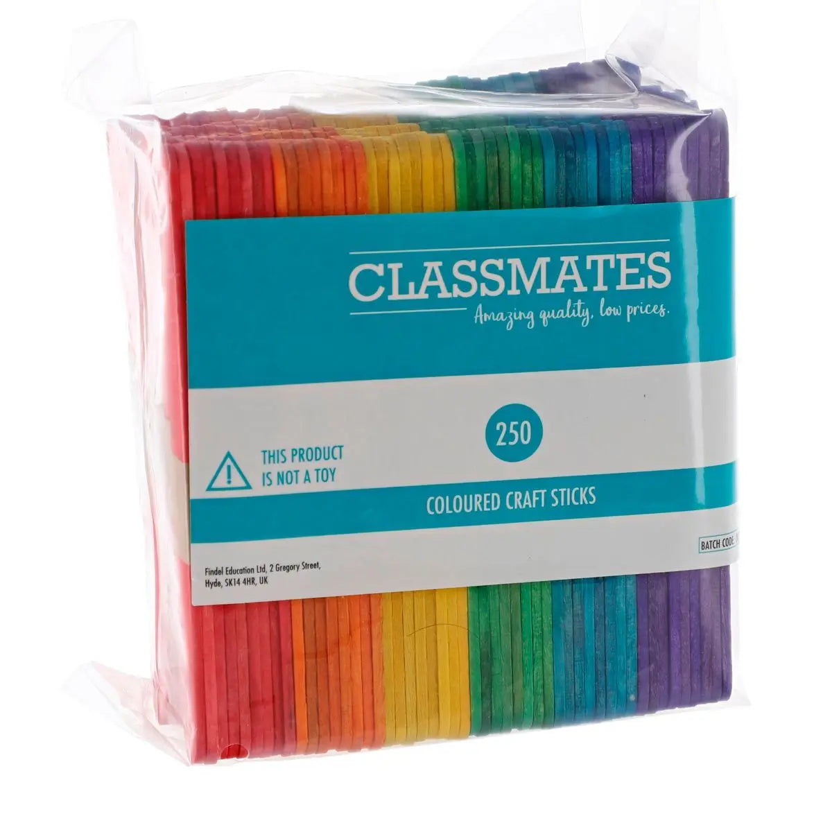 Classmates Wooden Craft Sticks - Standard - Coloured - Pack of 250 | The Dyslexia Shop