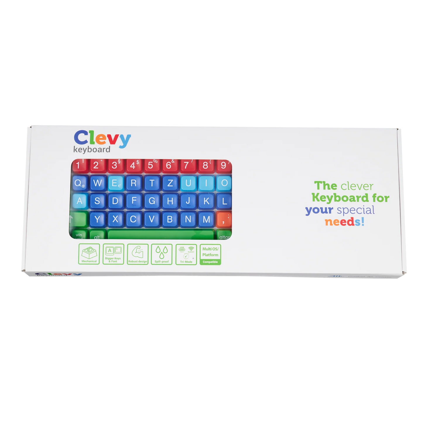 Clevy Tri-Mode Lowercase Large Key Keyboard with UK layout