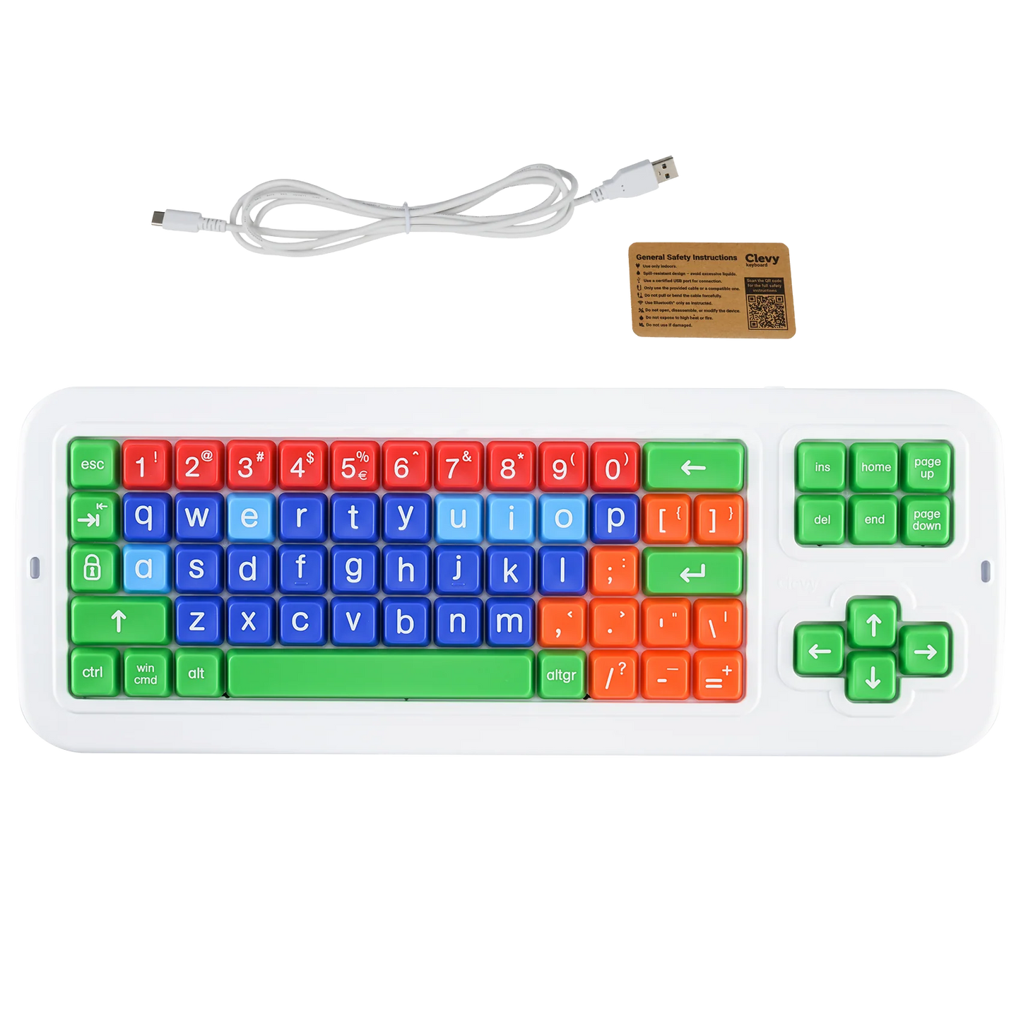 Clevy Tri-Mode Lowercase Large Key Keyboard with UK layout
