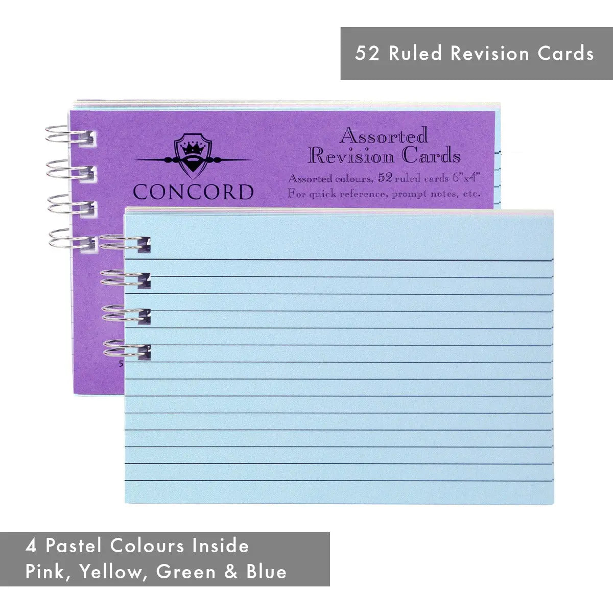 Concord Pastel Wirebound Revision Cards 6x4