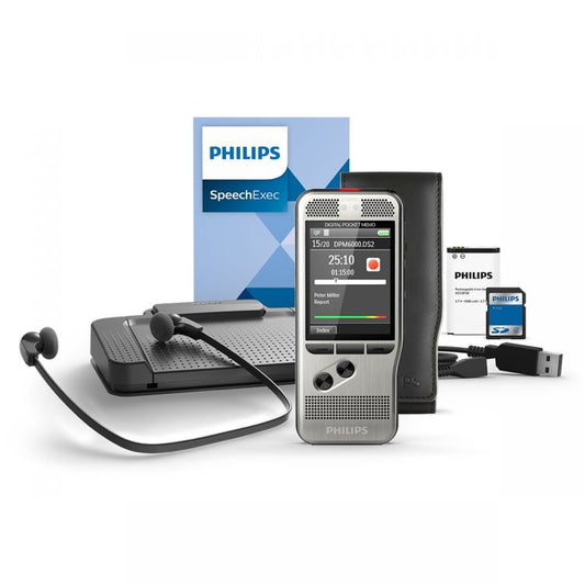 Philips DPM6700 PocketMemo Dictation Recorder with SpeechExec 11 Transcription Set