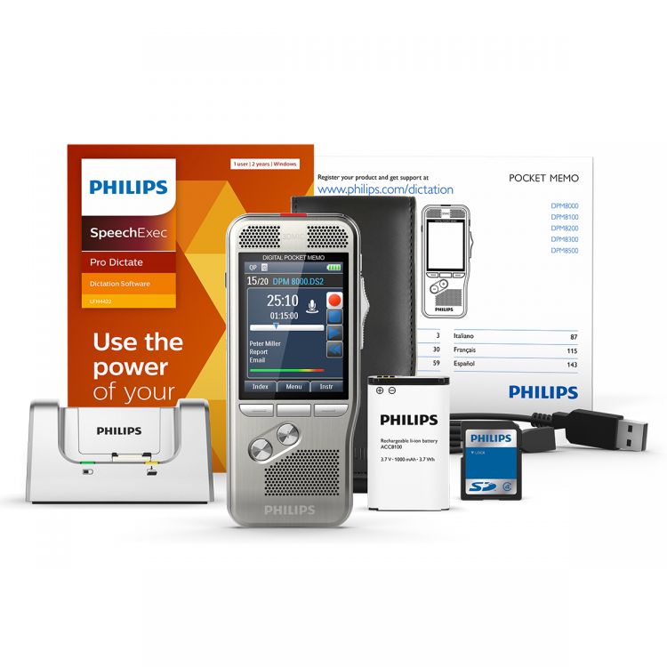 Philips DPM8200 PocketMemo Dictation Recorder with SpeechExec Pro Dictate 11