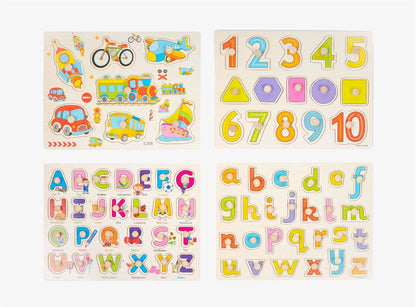Early Learning Wooden Puzzles Assorted Vehicles, Letters, And Numbers | The Dyslexia Shop