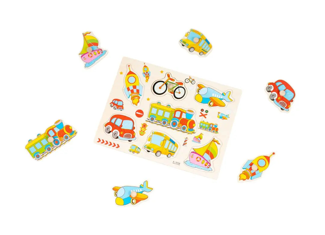 Early Learning Wooden Puzzles Assorted Vehicles, Letters, And Numbers | The Dyslexia Shop