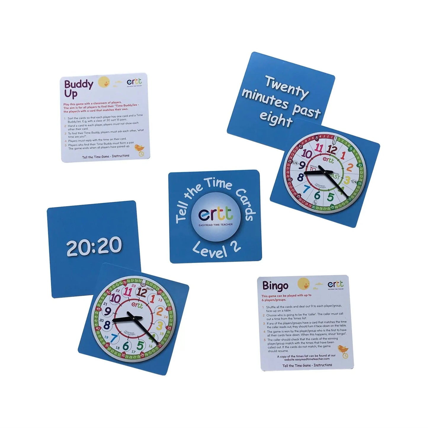 EasyRead Tell the Time Card Games Level 2 | The Dyslexia Shop