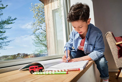 Ergonomic Colouring Pencil - STABILO EASYcolors - Left-Handed - Pack of 12 - Special Colours with Sharpener | The Dyslexia Shop