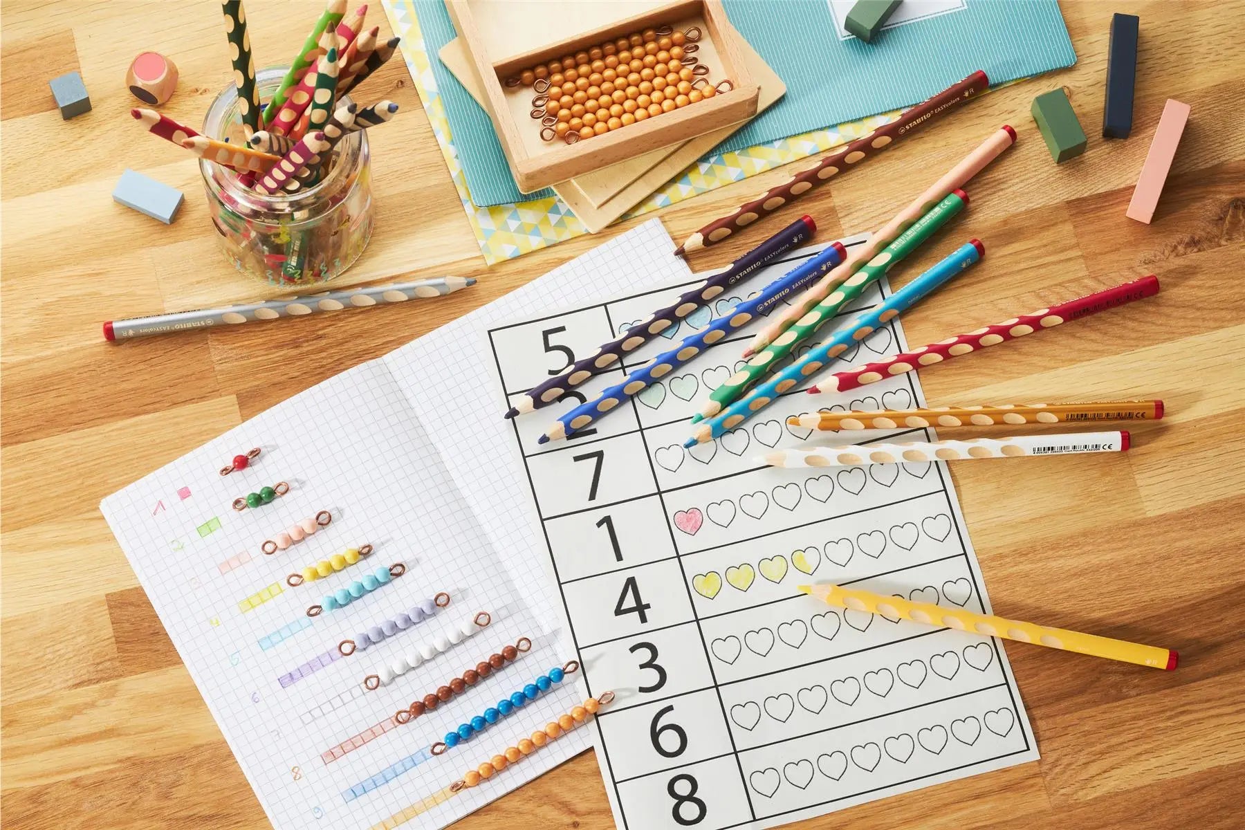 Ergonomic Colouring Pencil - STABILO EASYcolors - Left-Handed - Pack of 12 - Special Colours with...