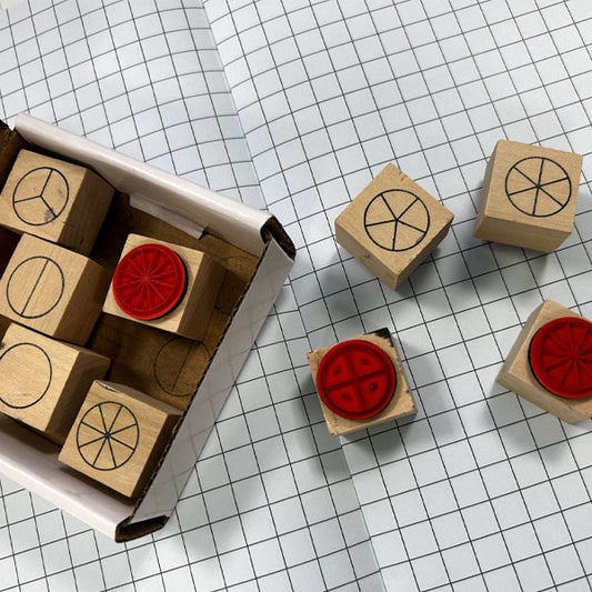 Fraction Stampers Pack Of 9 -  Visual Fraction Learning Tool for Hands-On Maths