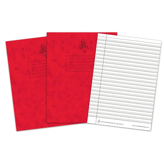Handwriting Exercise Book Bundle – Red Narrow Lined 2 books | The Dyslexia Shop