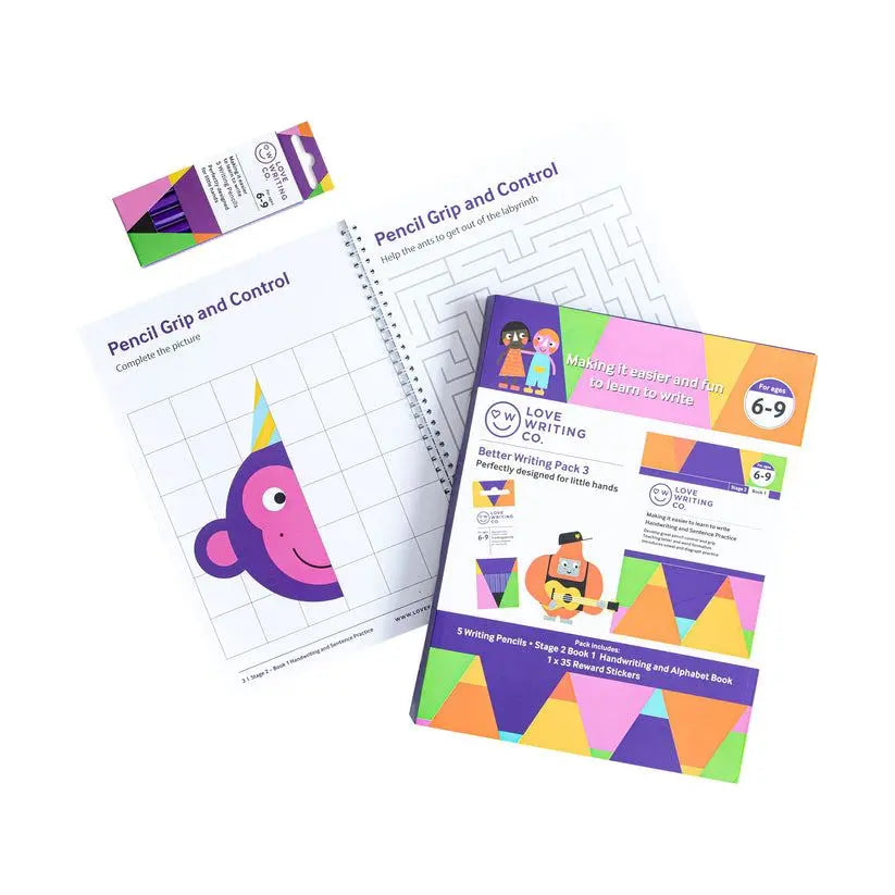 Handwriting Practice Workbook & Tripod Grip Pencil Writing System 3 - Age 6-9 | The Dyslexia Shop